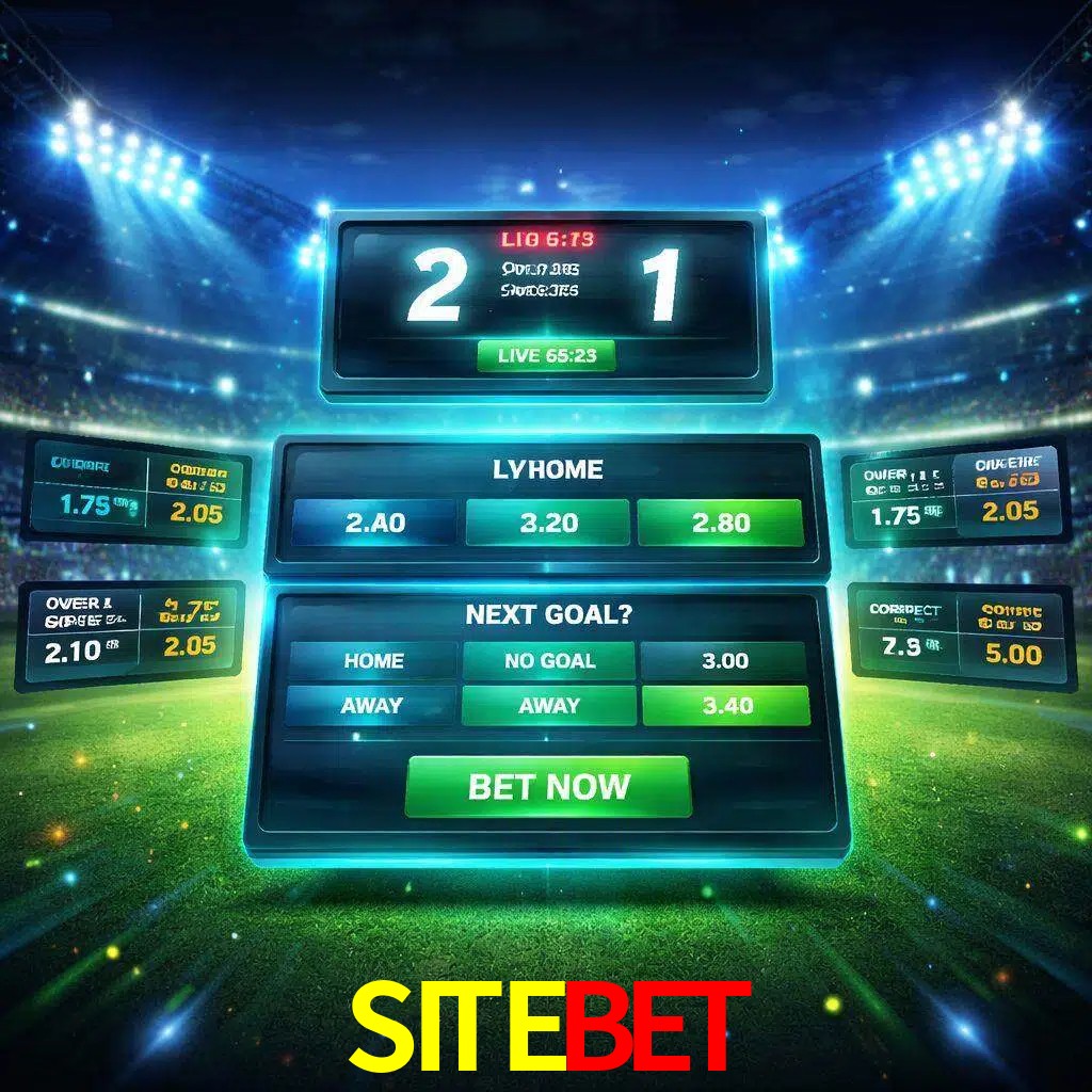 Vista de apuestas en vivo SITEBET durante un partido en curso